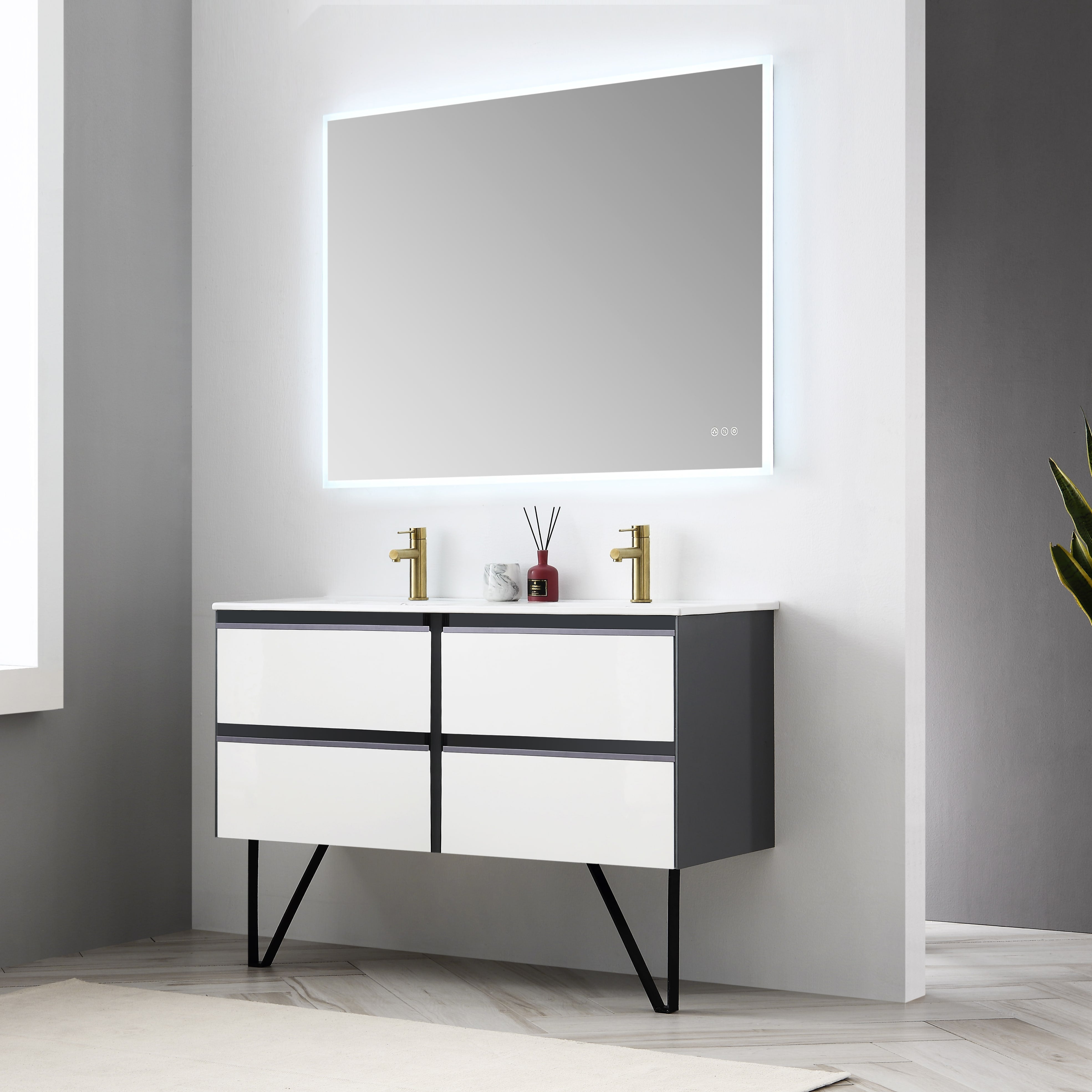 Beta 48″ x 36″ LED Mirror with Frosted Sides