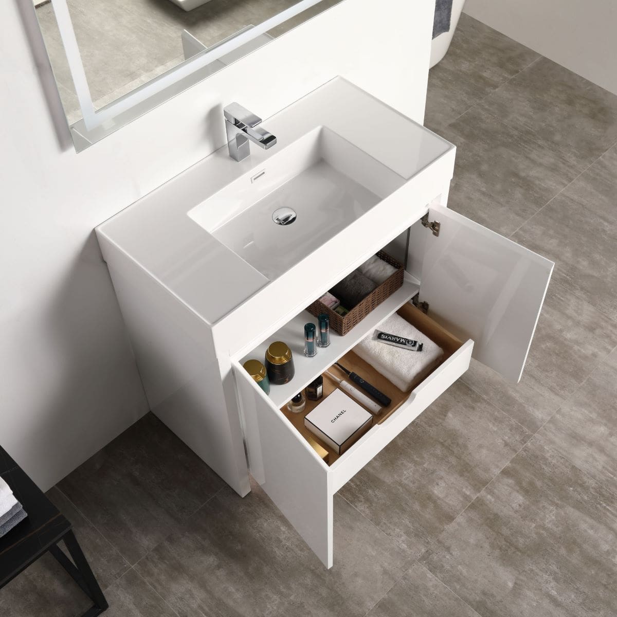 Capri 36″ Vanity Dual LED Illuminated Cabinets