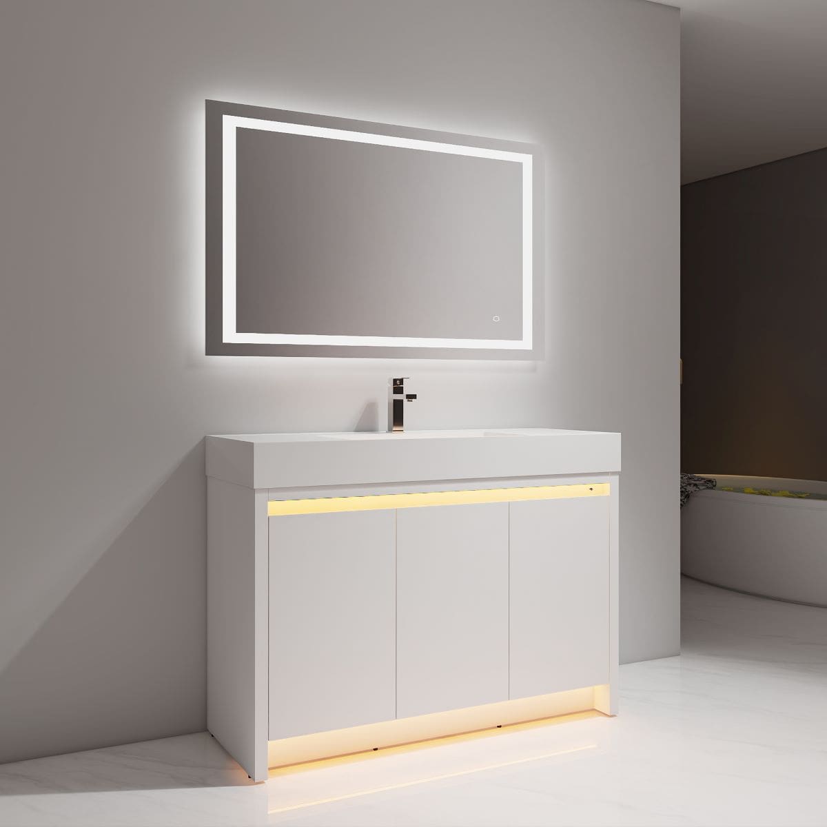 Capri 48″ Vanity Dual LED Illuminated Cabinets