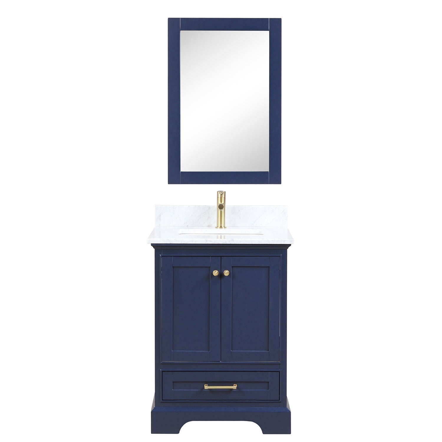 Copenhagen 24″ Vanity with Marble Countertop and Ceramic Sink Vanity Plus - Contemporary Bathroom Vanity