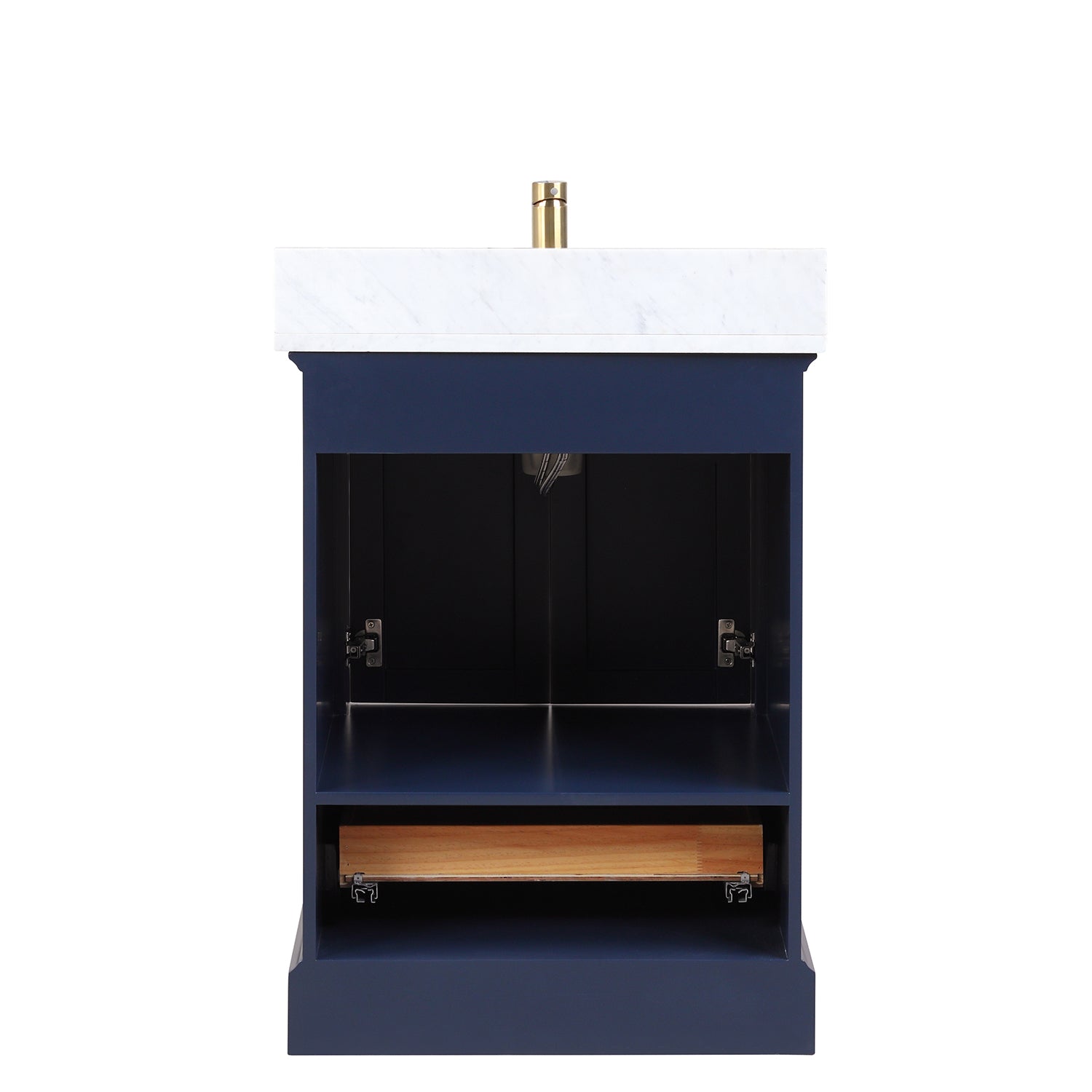 Copenhagen 24″ Bathroom Vanity with Marble Countertop and Ceramic Sink - Contemporary Bathroom Vanity