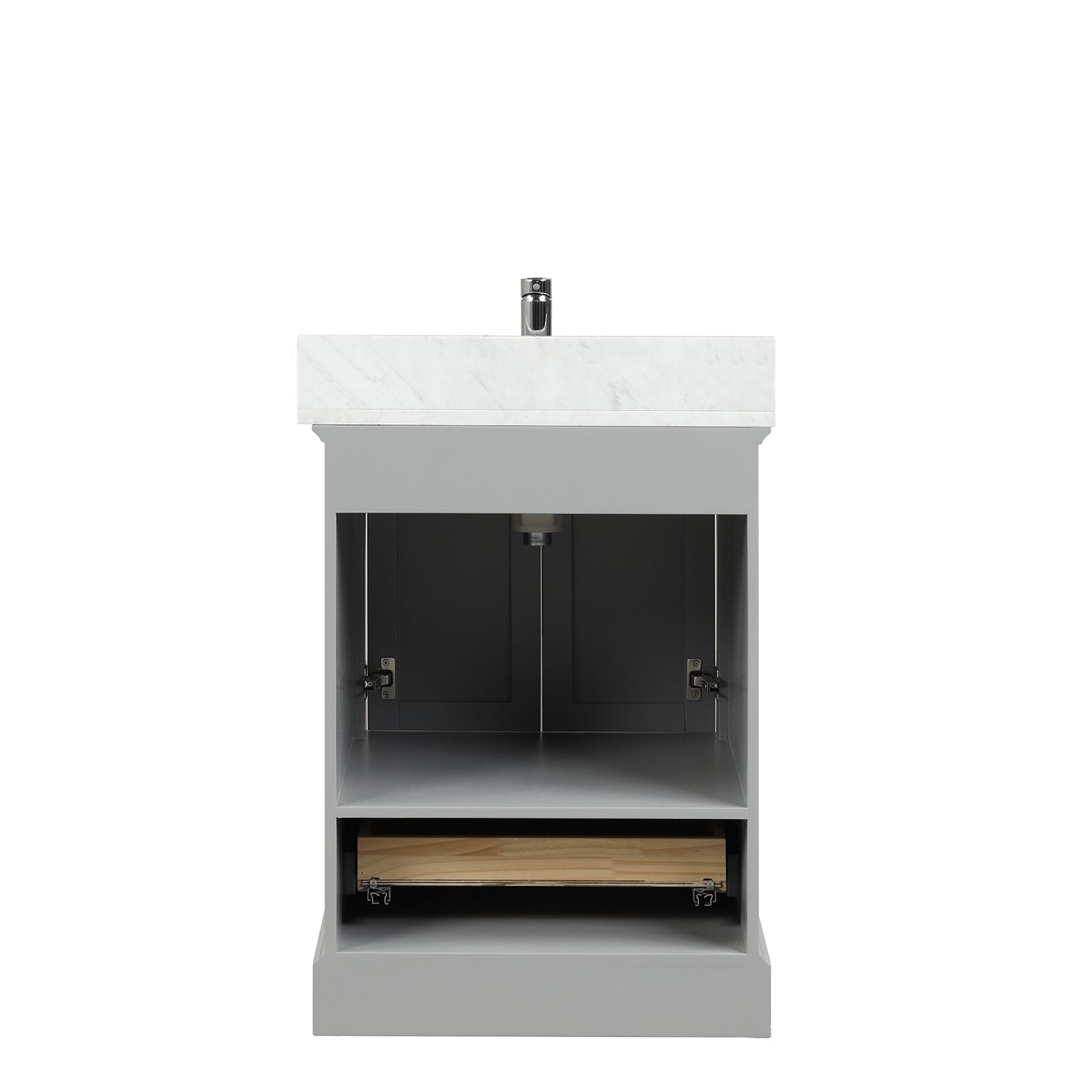 Copenhagen 24″ Vanity with Marble Countertop and Ceramic Sink Vanity Plus - Contemporary Bathroom Vanity