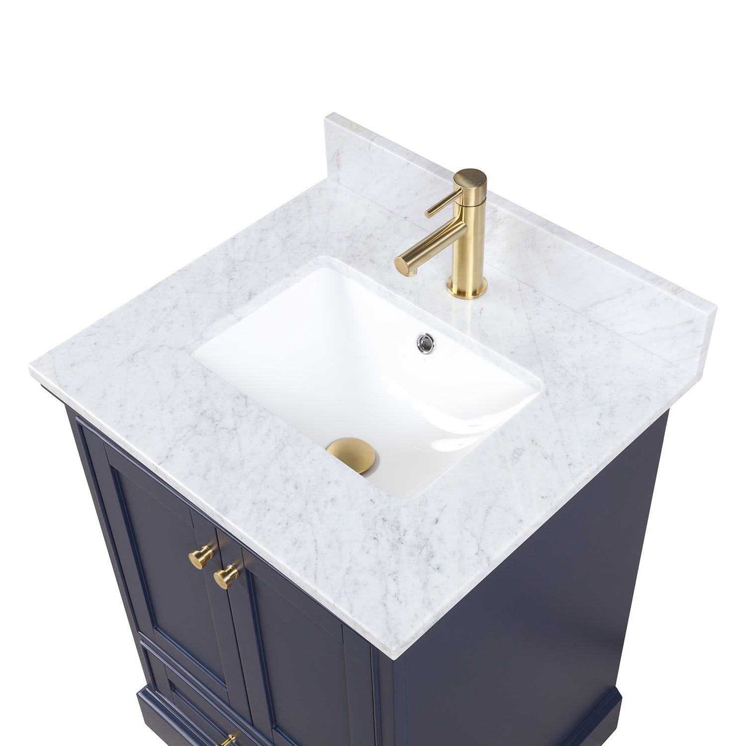 Copenhagen 24″ Bathroom Vanity with Marble Countertop and Ceramic Sink - Contemporary Bathroom Vanity