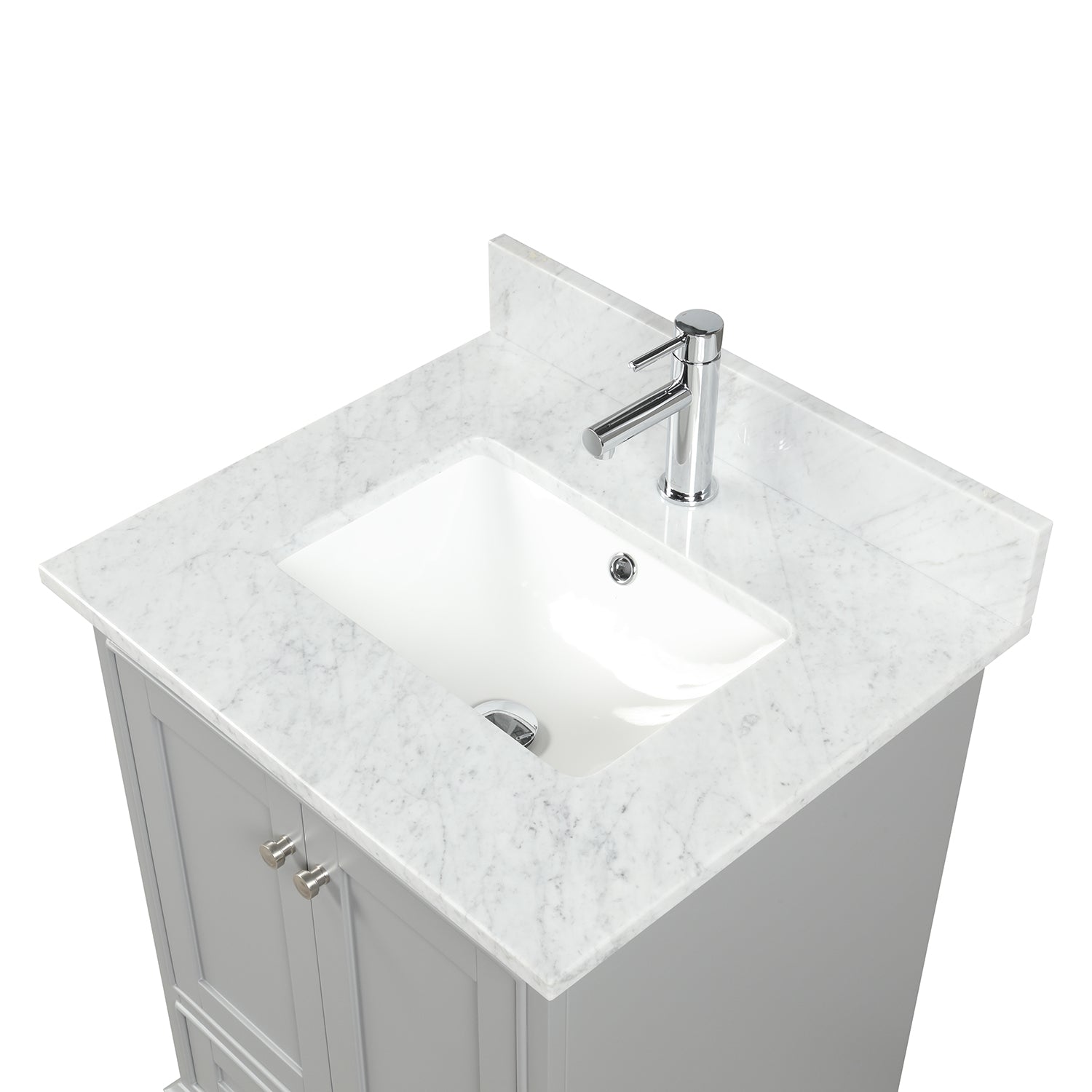 Copenhagen 24″ Vanity with Marble Countertop and Ceramic Sink Vanity Plus - Contemporary Bathroom Vanity