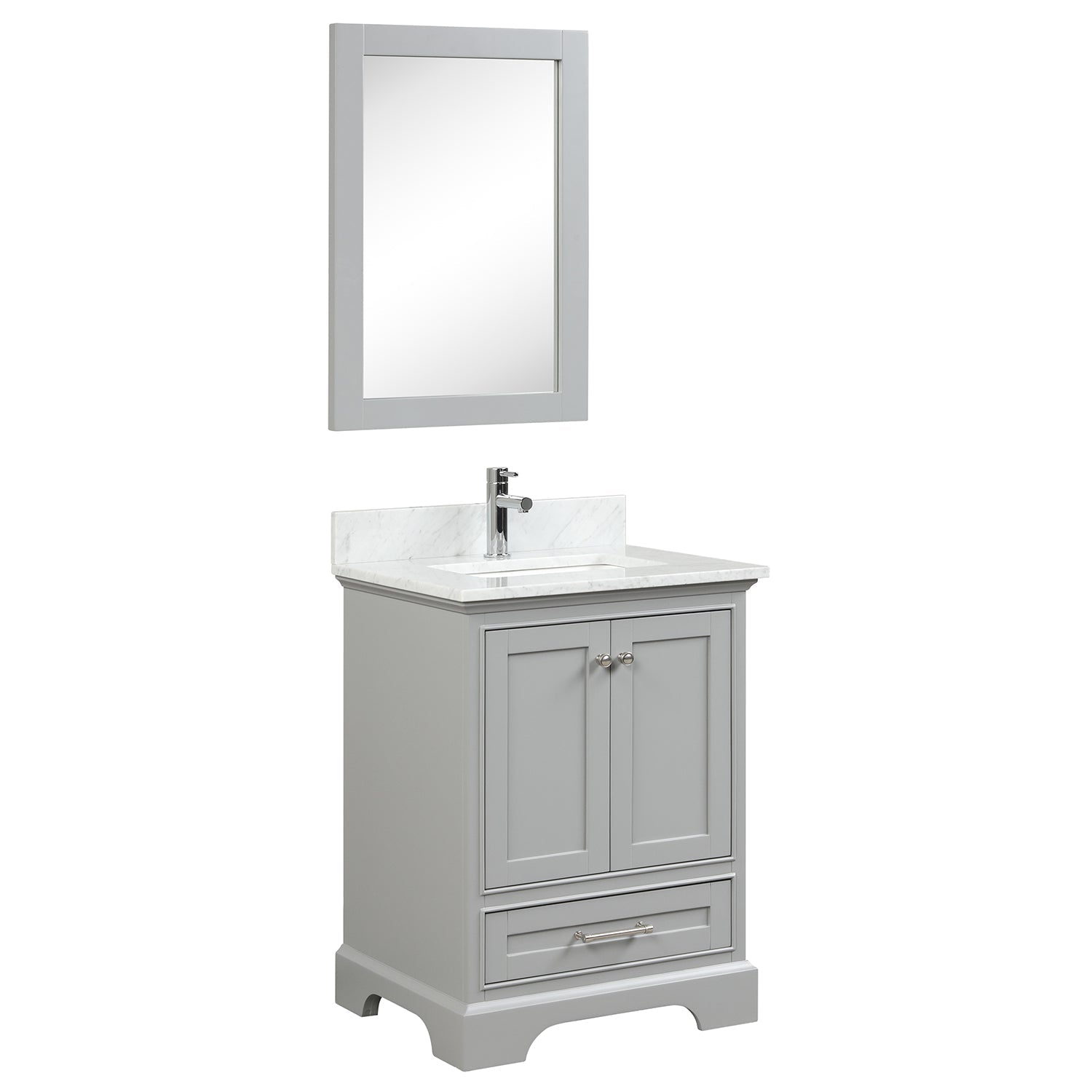 Copenhagen 24″ Bathroom Vanity with Marble Countertop and Ceramic Sink - Contemporary Bathroom Vanity