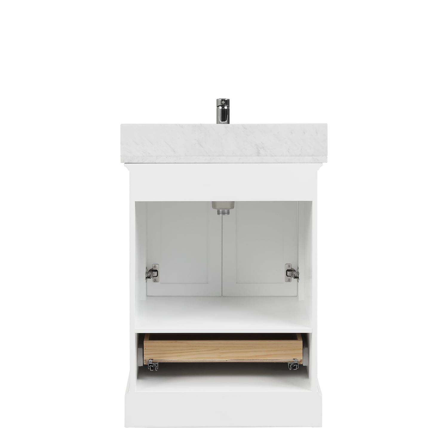 Copenhagen 24″ Bathroom Vanity with Marble Countertop and Ceramic Sink - Contemporary Bathroom Vanity