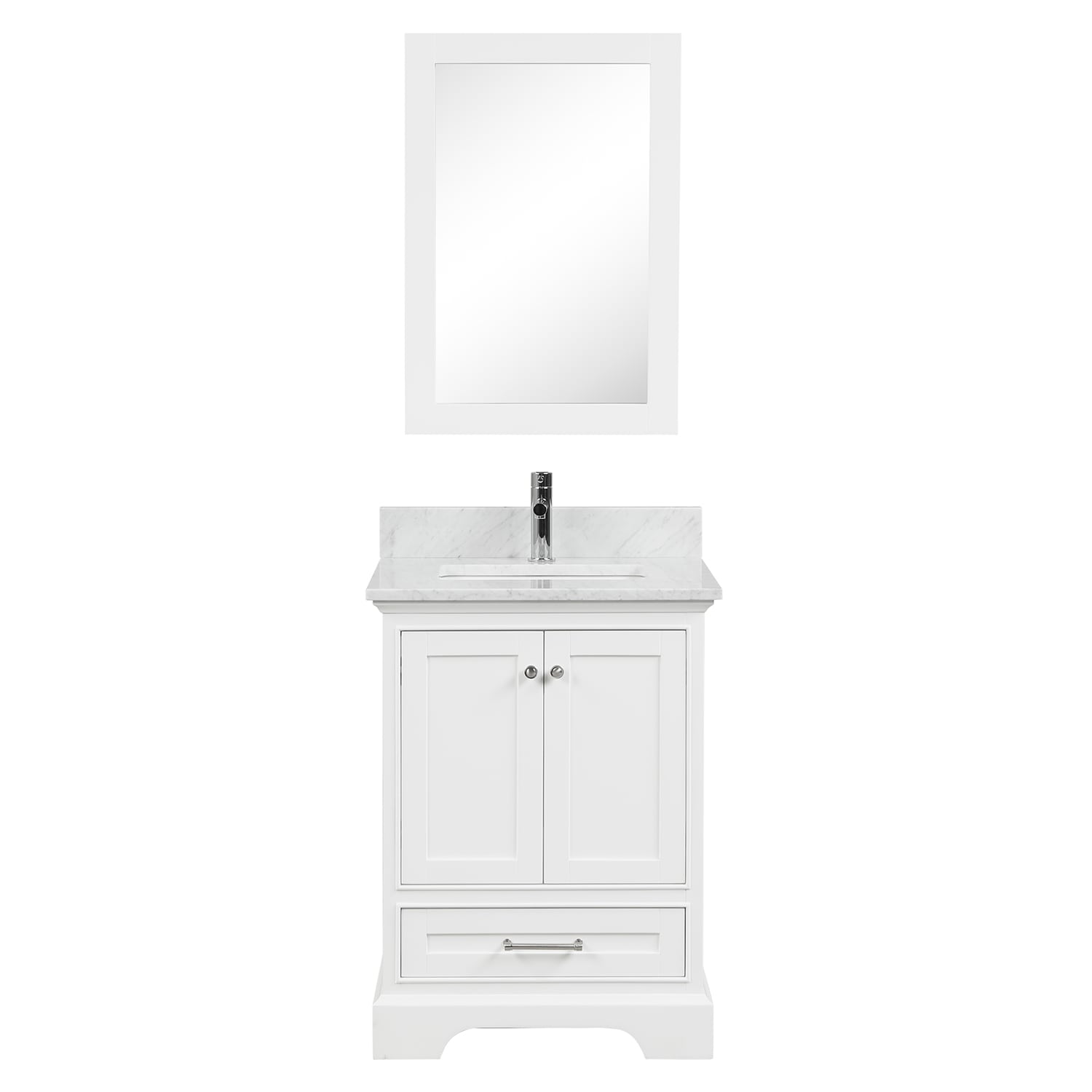 Copenhagen 24″ Bathroom Vanity with Marble Top - Contemporary Bathroom Vanity