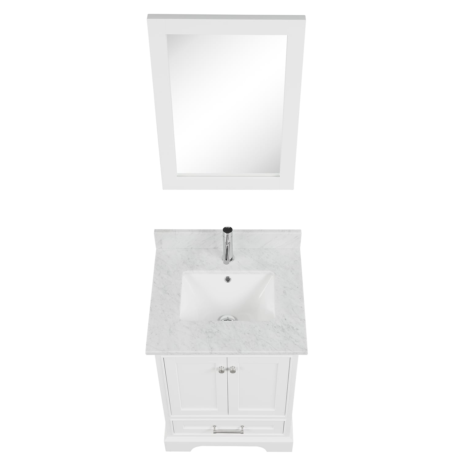 Copenhagen 24″ Bathroom Vanity with Marble Top - Contemporary Bathroom Vanity