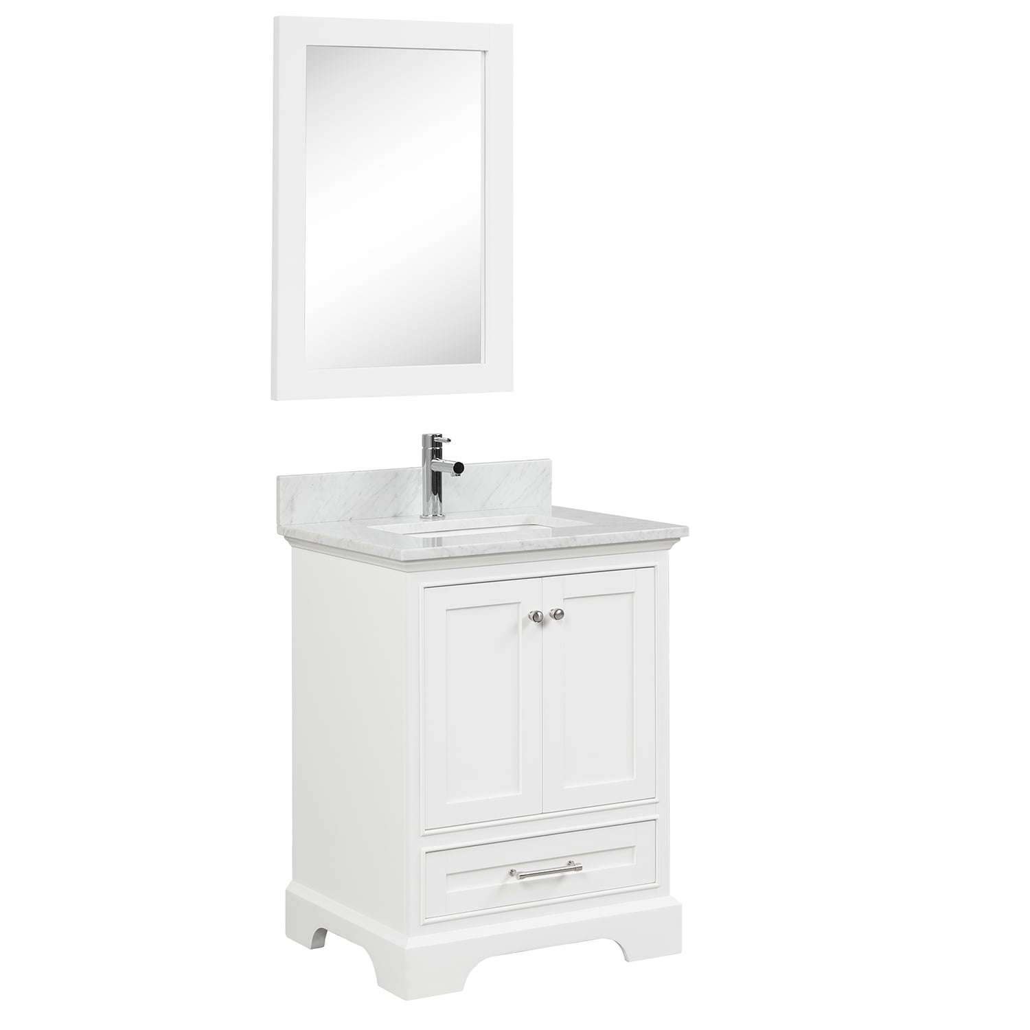 Copenhagen 24″ Bathroom Vanity with Marble Top - Contemporary Bathroom Vanity