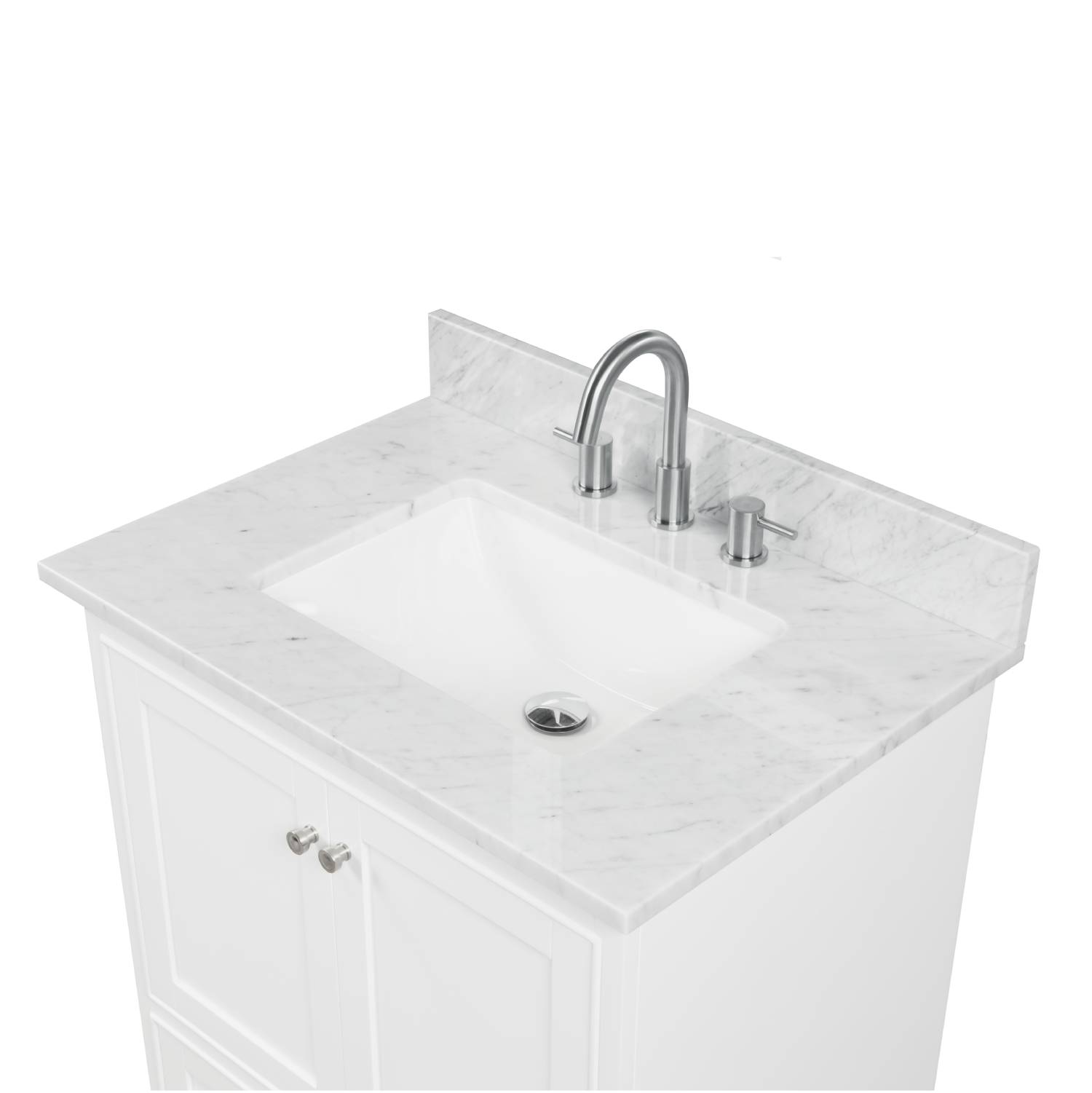 Copenhagen 30″ Bathroom Vanity with Marble Countertop - Contemporary Bathroom Vanity