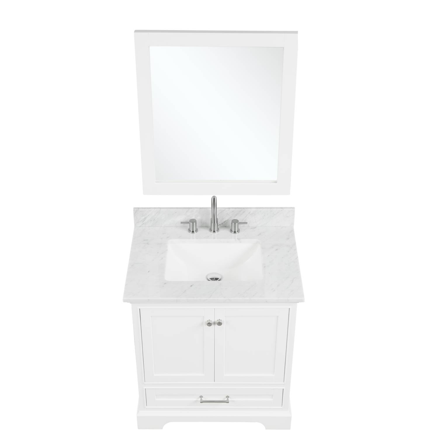 Copenhagen 30″ Bathroom Vanity with Marble Countertop - Contemporary Bathroom Vanity