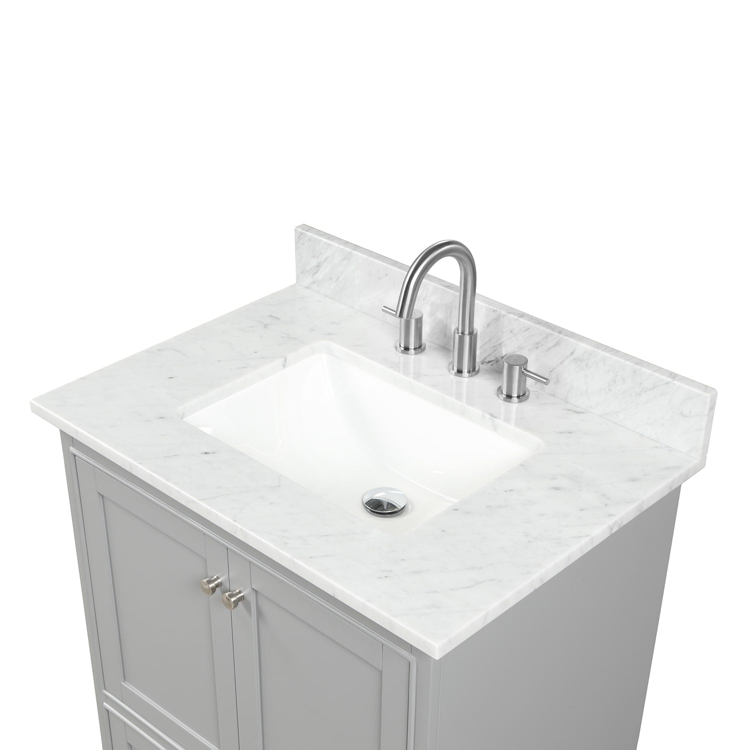 Copenhagen 30″ Bathroom Vanity with Marble Countertop - Contemporary Bathroom Vanity