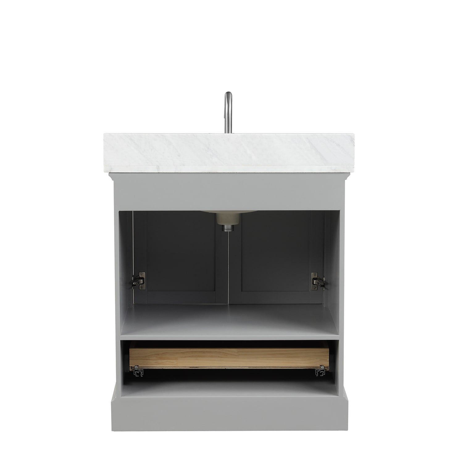 Copenhagen 30″ Bathroom Vanity with Marble Countertop - Contemporary Bathroom Vanity