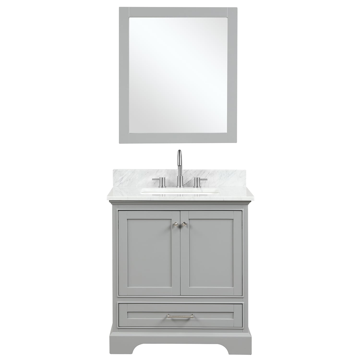 Copenhagen 30″ Bathroom Vanity with Marble Countertop - Contemporary Bathroom Vanity