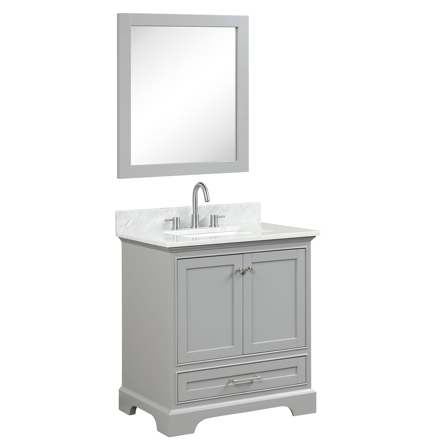 Copenhagen 30″ Bathroom Vanity with Marble Countertop - Contemporary Bathroom Vanity