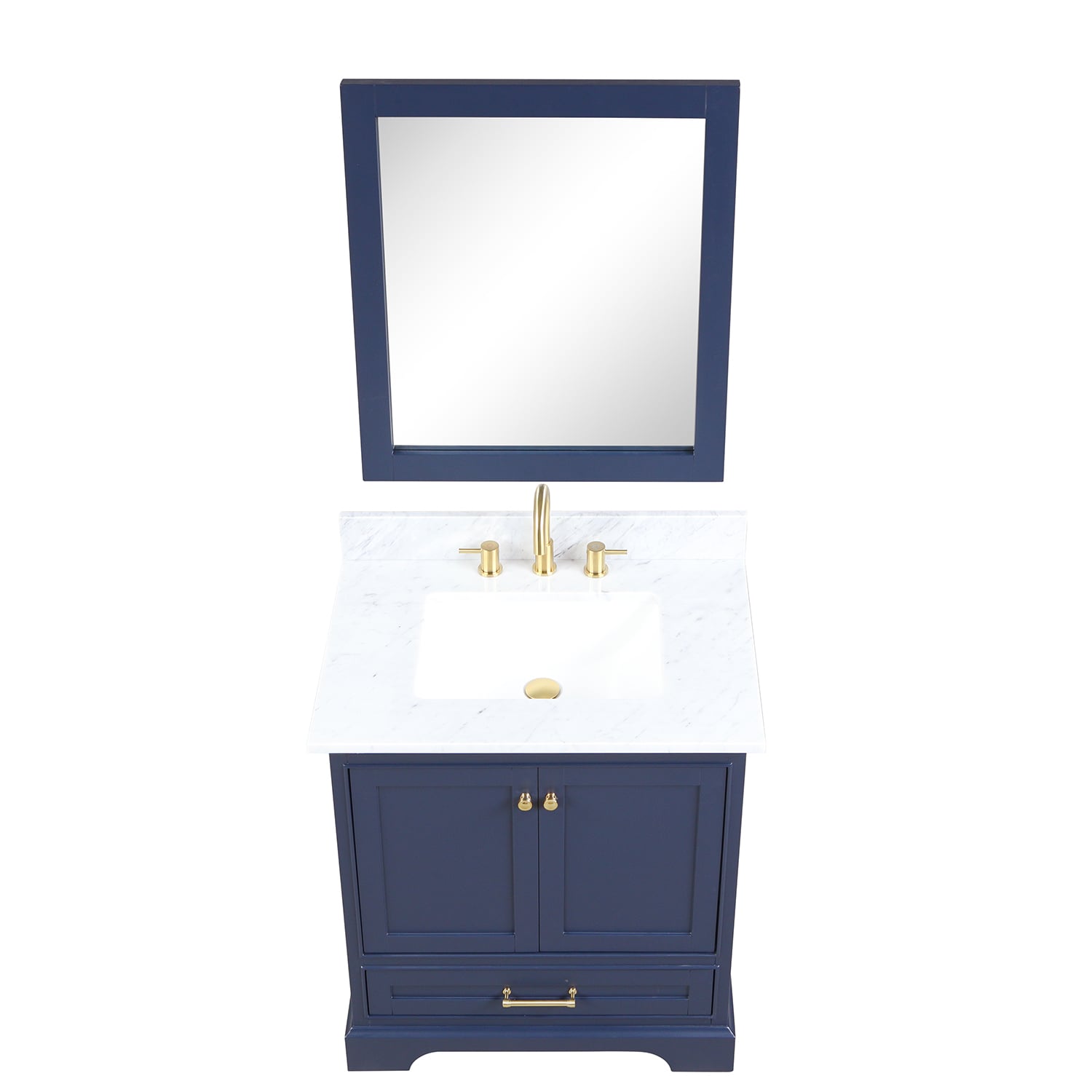 Copenhagen 30″ Bathroom Vanity with Marble Countertop - Contemporary Bathroom Vanity