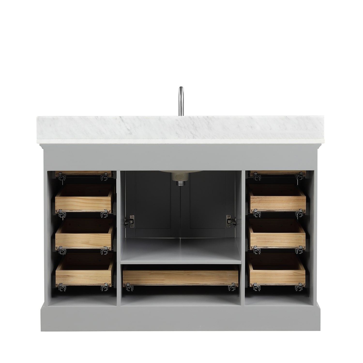 Copenhagen 48″ Bathroom Vanity with Single Sink Marble Top - Contemporary Bathroom Vanity