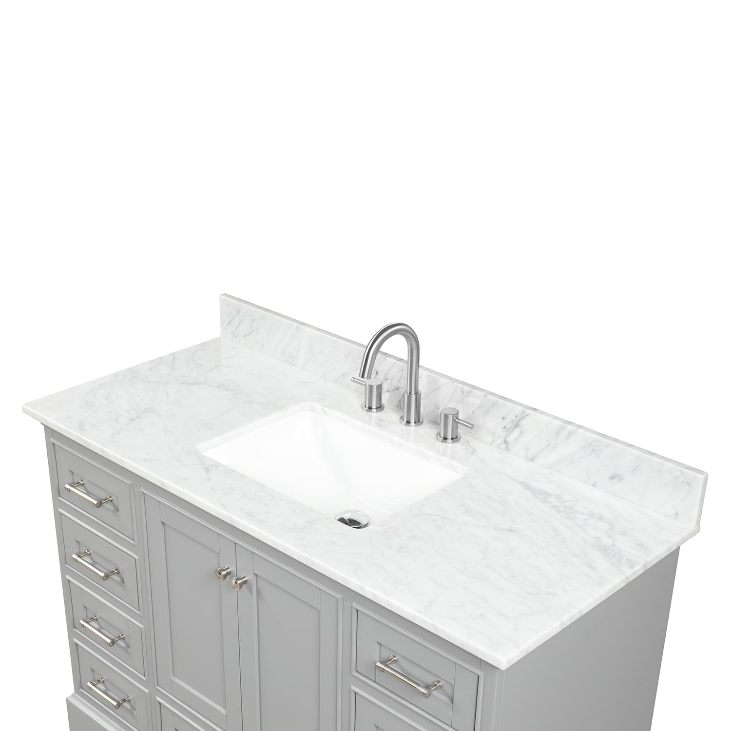 Copenhagen 48″ Bathroom Vanity with Single Sink Marble Top - Contemporary Bathroom Vanity