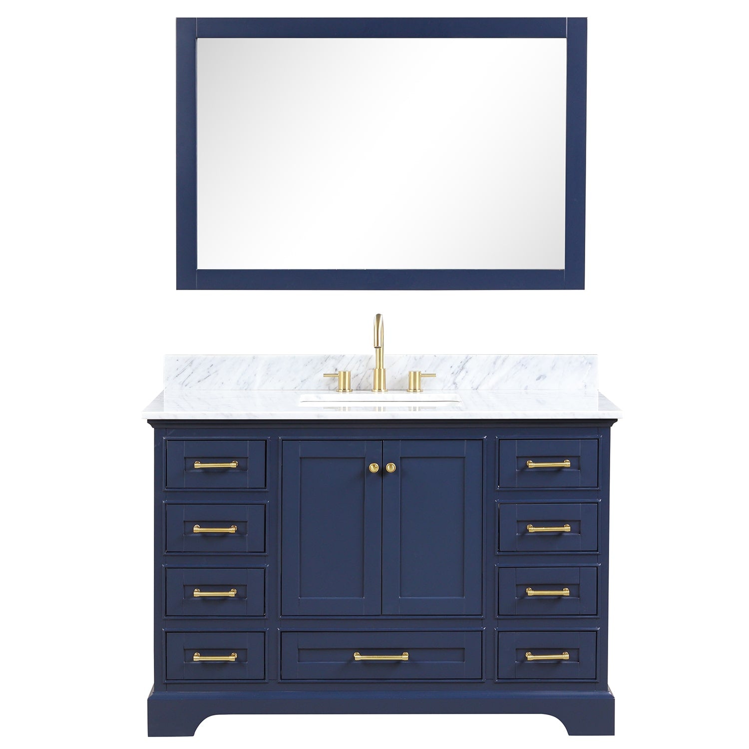 Copenhagen 48″ Bathroom Vanity with Single Sink Marble Top - Contemporary Bathroom Vanity