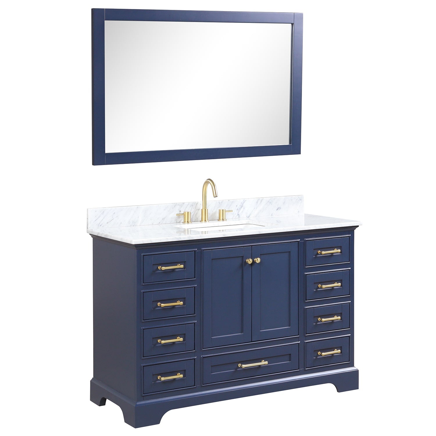 Copenhagen 48″ Bathroom Vanity with Single Sink Marble Top - Contemporary Bathroom Vanity