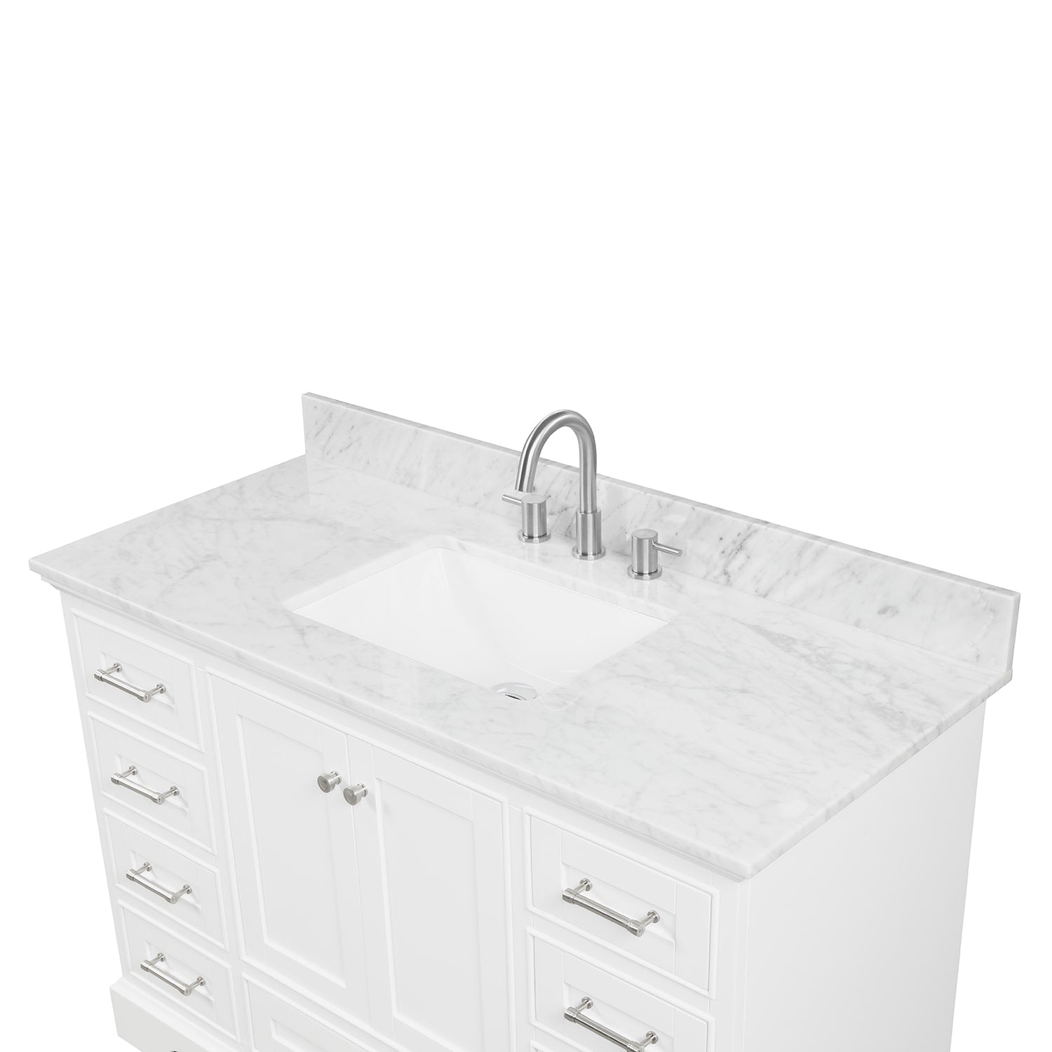 Copenhagen 48″ Bathroom Vanity with Marble Countertop - Contemporary Bathroom Vanity