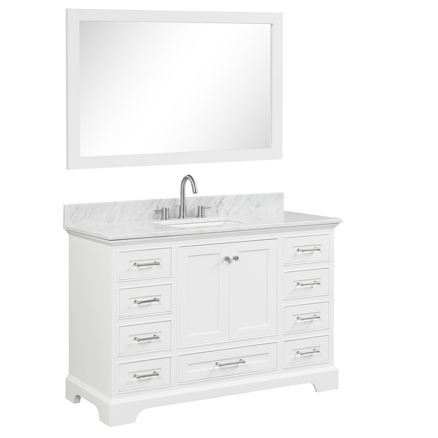 Copenhagen 48″ Bathroom Vanity with Marble Countertop - Contemporary Bathroom Vanity