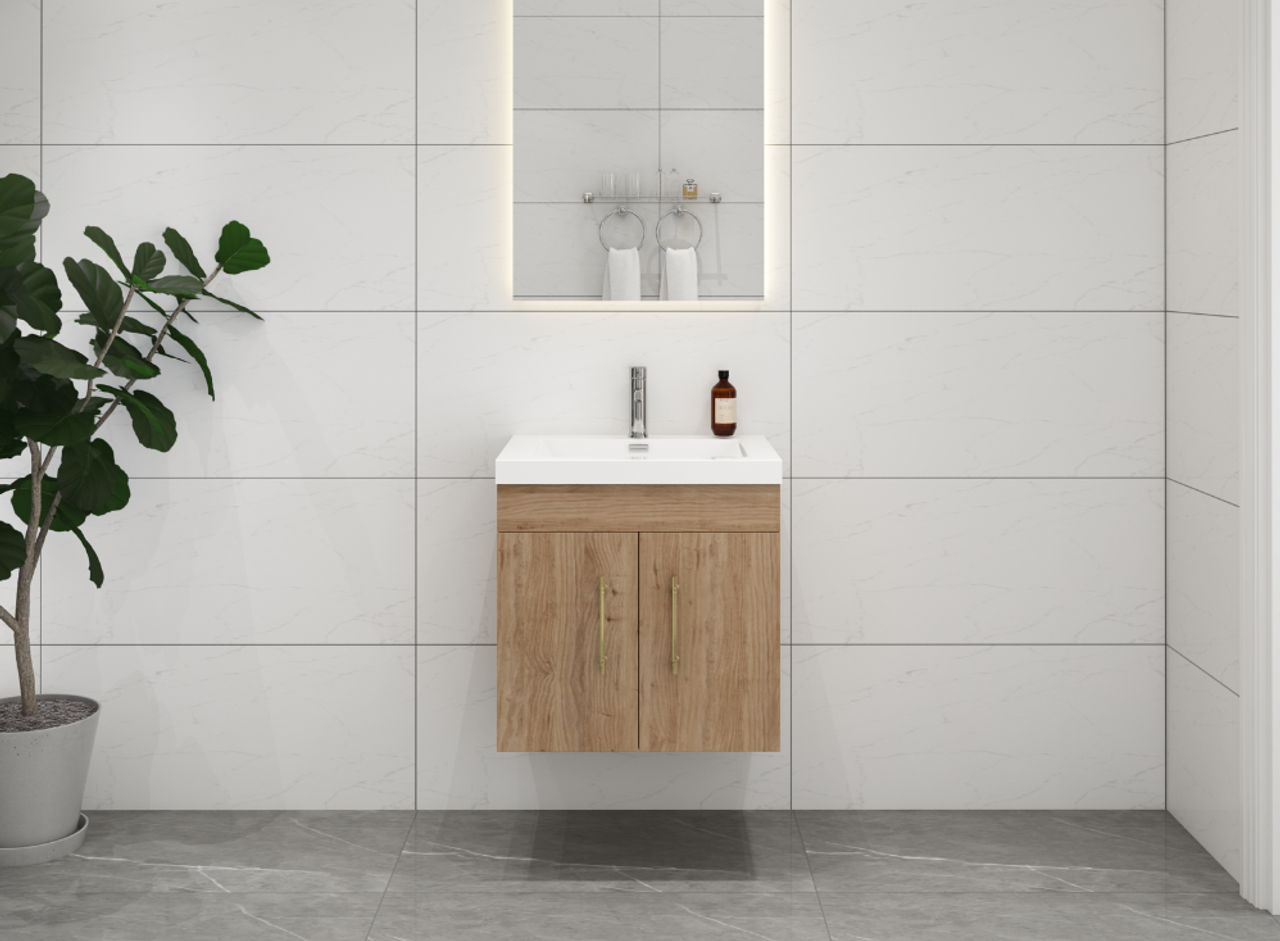 Eliza 24'' Wall Mount Vanity With Single Sink Vanity Plus - Luxury Bathroom Vanity