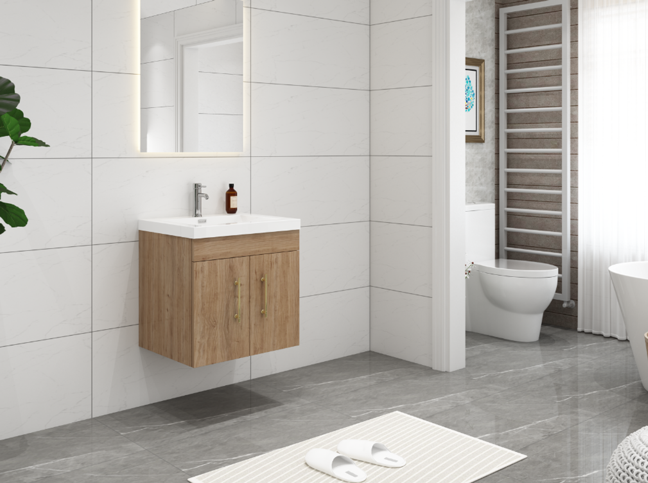 Eliza 24'' Wall Mount Vanity With Single Sink Vanity Plus - Luxury Bathroom Vanity