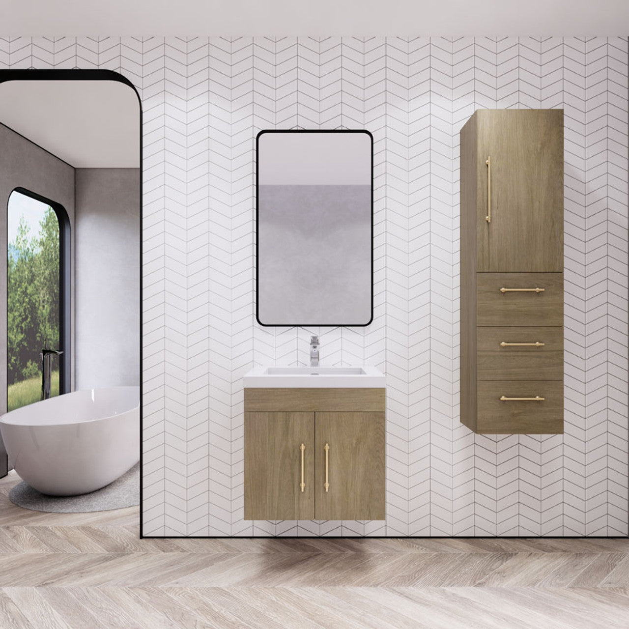 Eliza 24'' Wall Mounting Vanity With Single Sink Vanity Plus - Luxury Bathroom Vanity