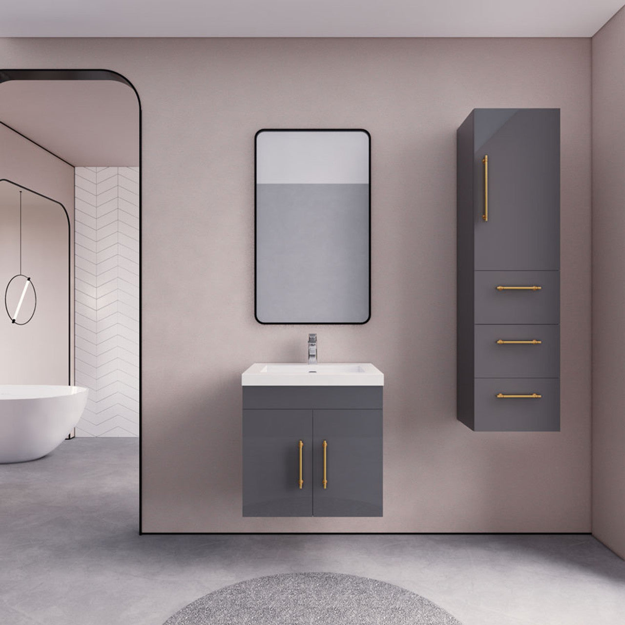 Eliza 24'' Wall Mount Vanity With Single Sink Vanity Plus - Luxury Bathroom Vanity