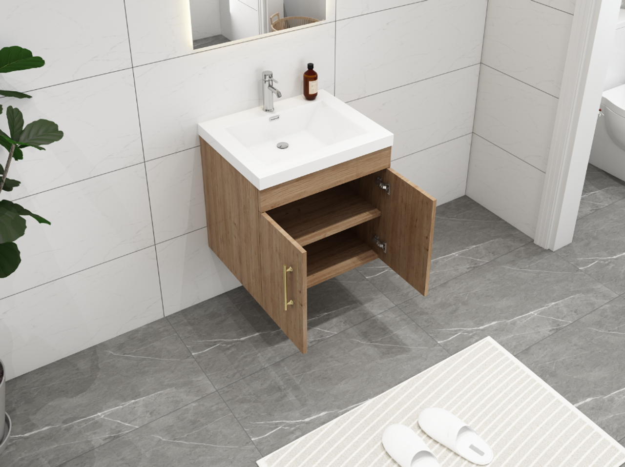 Eliza 24'' Wall Mount Vanity With Single Sink Vanity Plus - Luxury Bathroom Vanity