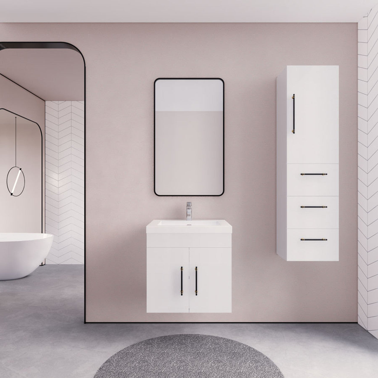 Eliza 24'' Wall Mounting Vanity With Single Sink - Luxury Bathroom Vanity