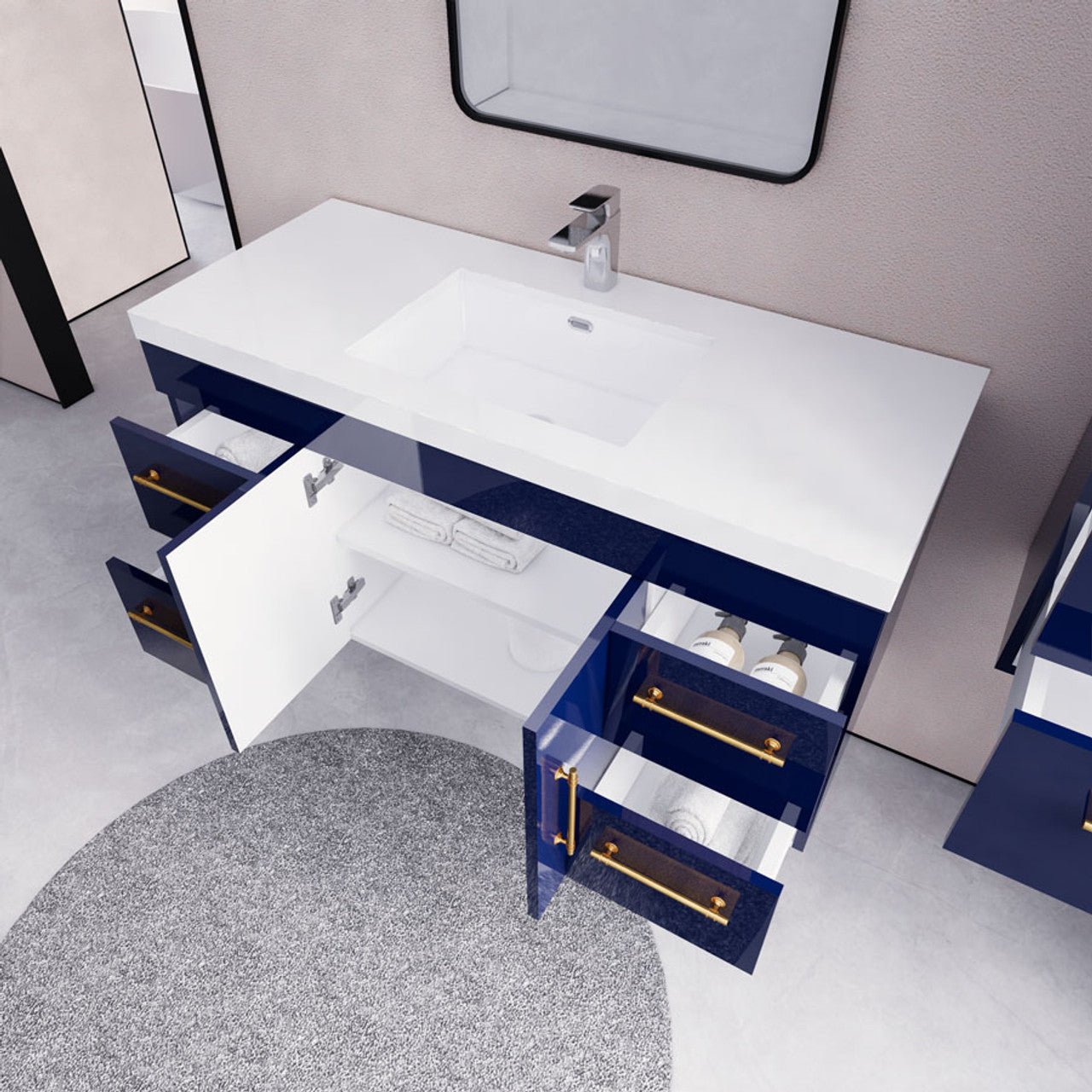 Eliza 48'' Wall Mounting Vanity With Single Sink Vanity Plus - Luxury Bathroom Vanity