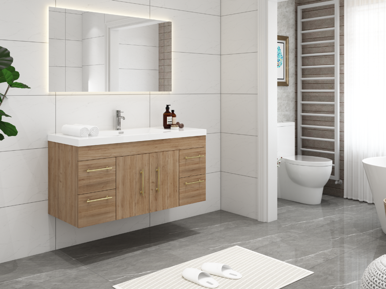 Eliza 48'' Wall Mounting Vanity With Single Sink Vanity Plus - Luxury Bathroom Vanity
