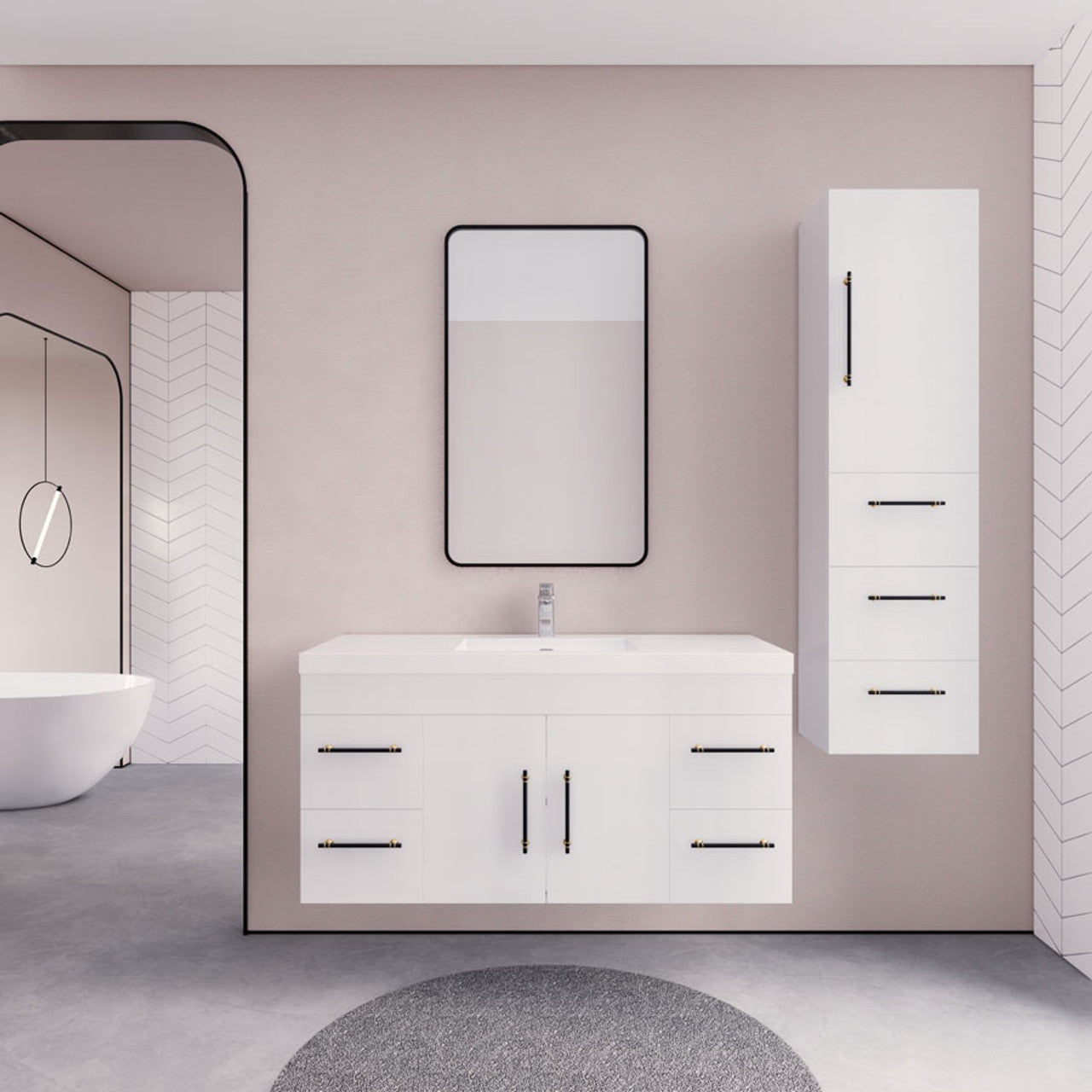 Eliza 48'' Wall Mounting Vanity With Single Sink Vanity Plus - Luxury Bathroom Vanity
