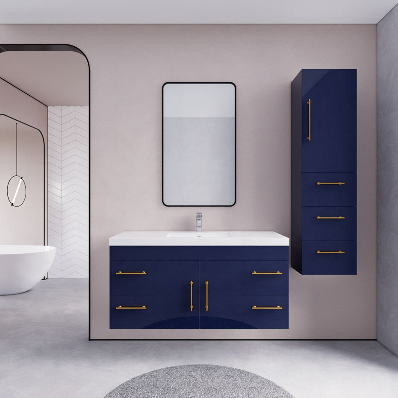 Eliza 48'' Wall Mounting Vanity With Single Sink Vanity Plus - Luxury Bathroom Vanity