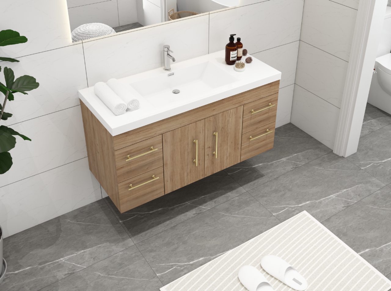 Eliza 48'' Wall Mounting Vanity With Single Sink Vanity Plus - Luxury Bathroom Vanity