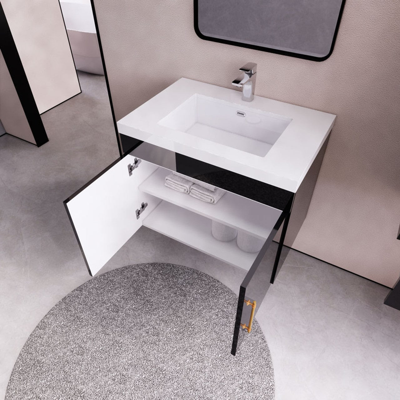 Eliza 30'' Bathroom Vanity with Acrylic Top - Luxury Bathroom Vanity