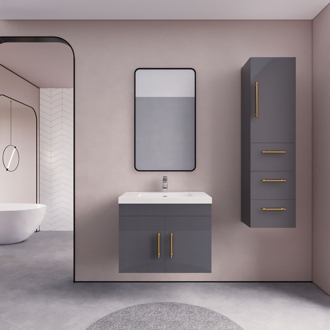 Eliza 30'' Wall Mount Bathroom Vanity with Single Sink - Luxury Bathroom Vanity