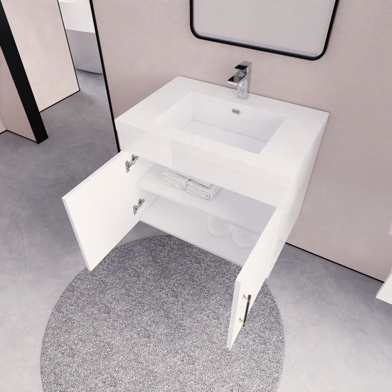 Eliza 30'' Wall Mount Bathroom Vanity with Single Sink - Luxury Bathroom Vanity