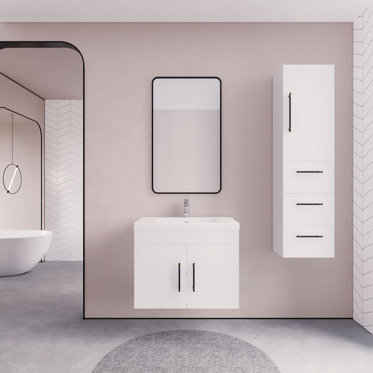 Eliza 30'' Wall Mount Bathroom Vanity with Single Sink - Luxury Bathroom Vanity