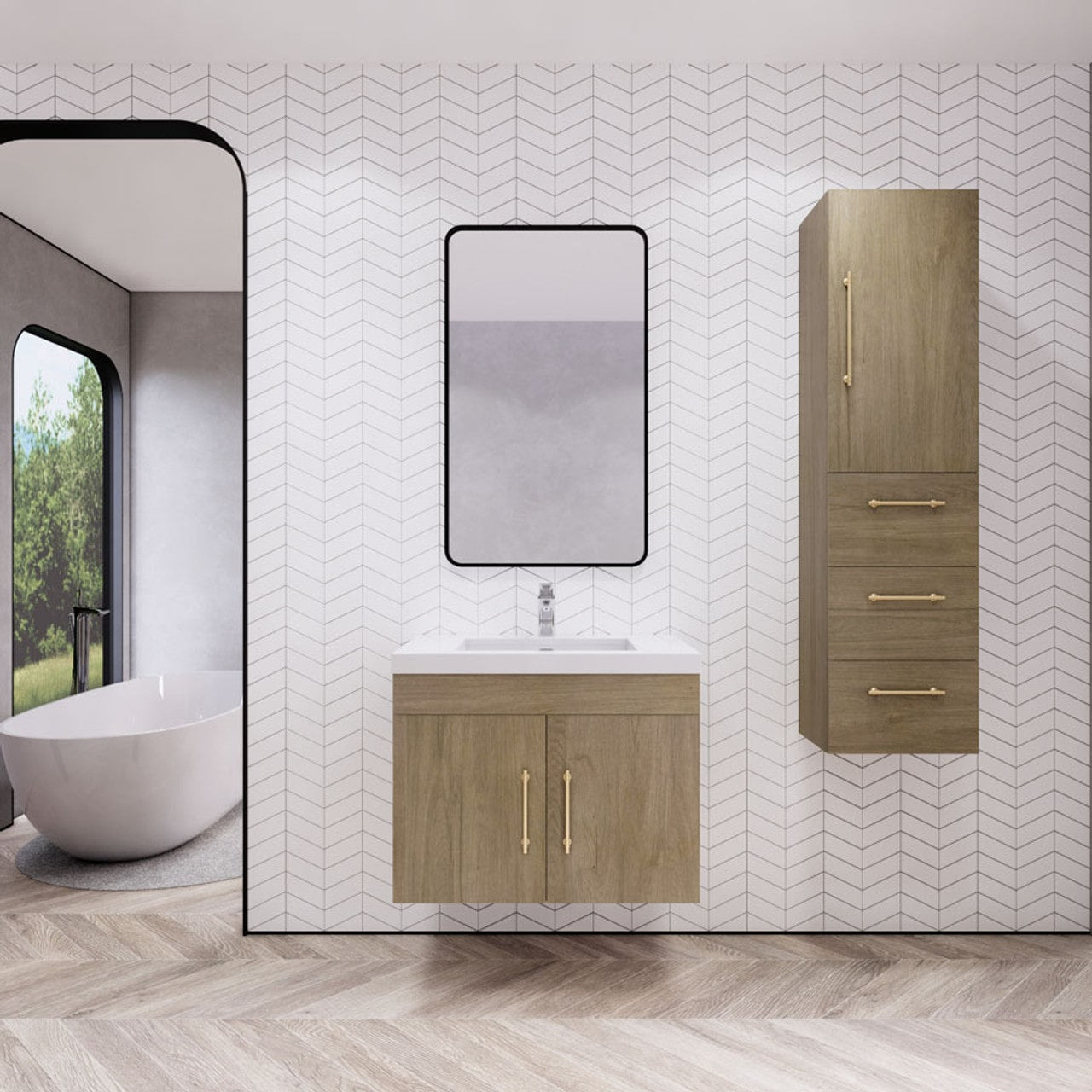 Eliza 30'' Wall Mount Bathroom Vanity with Single Sink - Luxury Bathroom Vanity