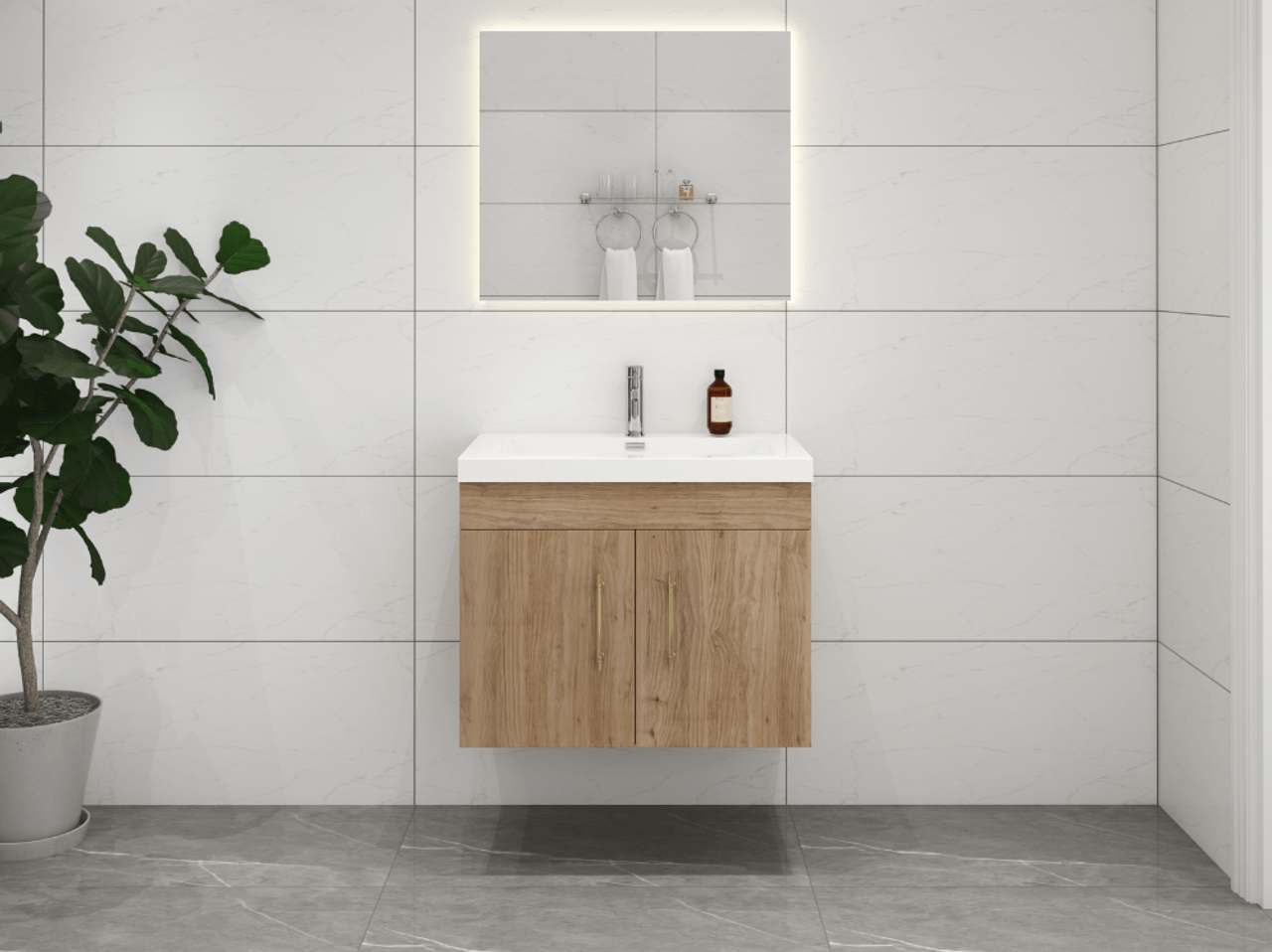 Eliza 30'' Wall Mount Bathroom Vanity with Single Sink - Luxury Bathroom Vanity