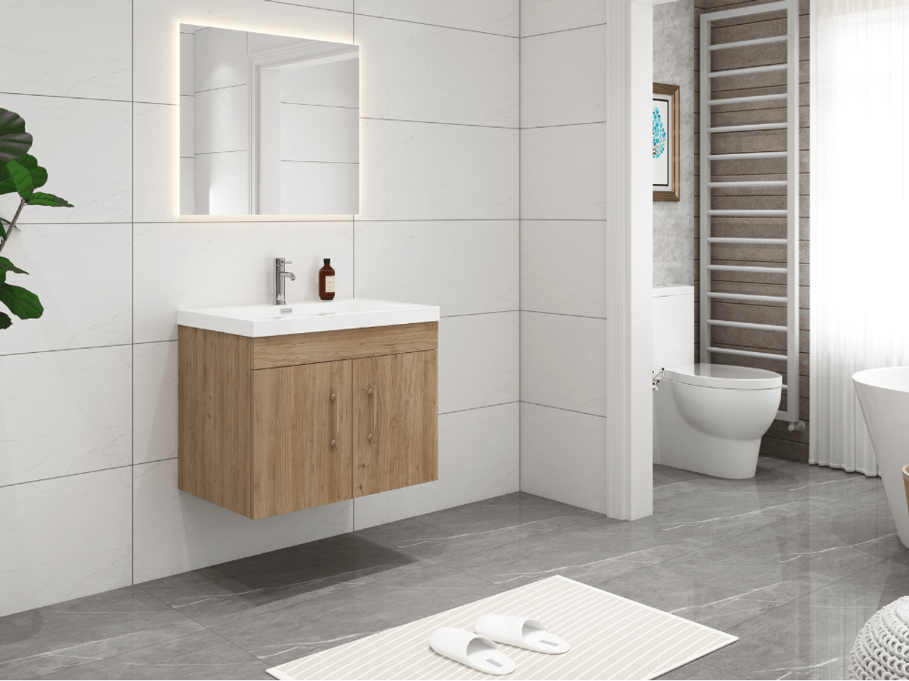 Eliza 30'' Wall Mount Bathroom Vanity with Single Sink - Luxury Bathroom Vanity