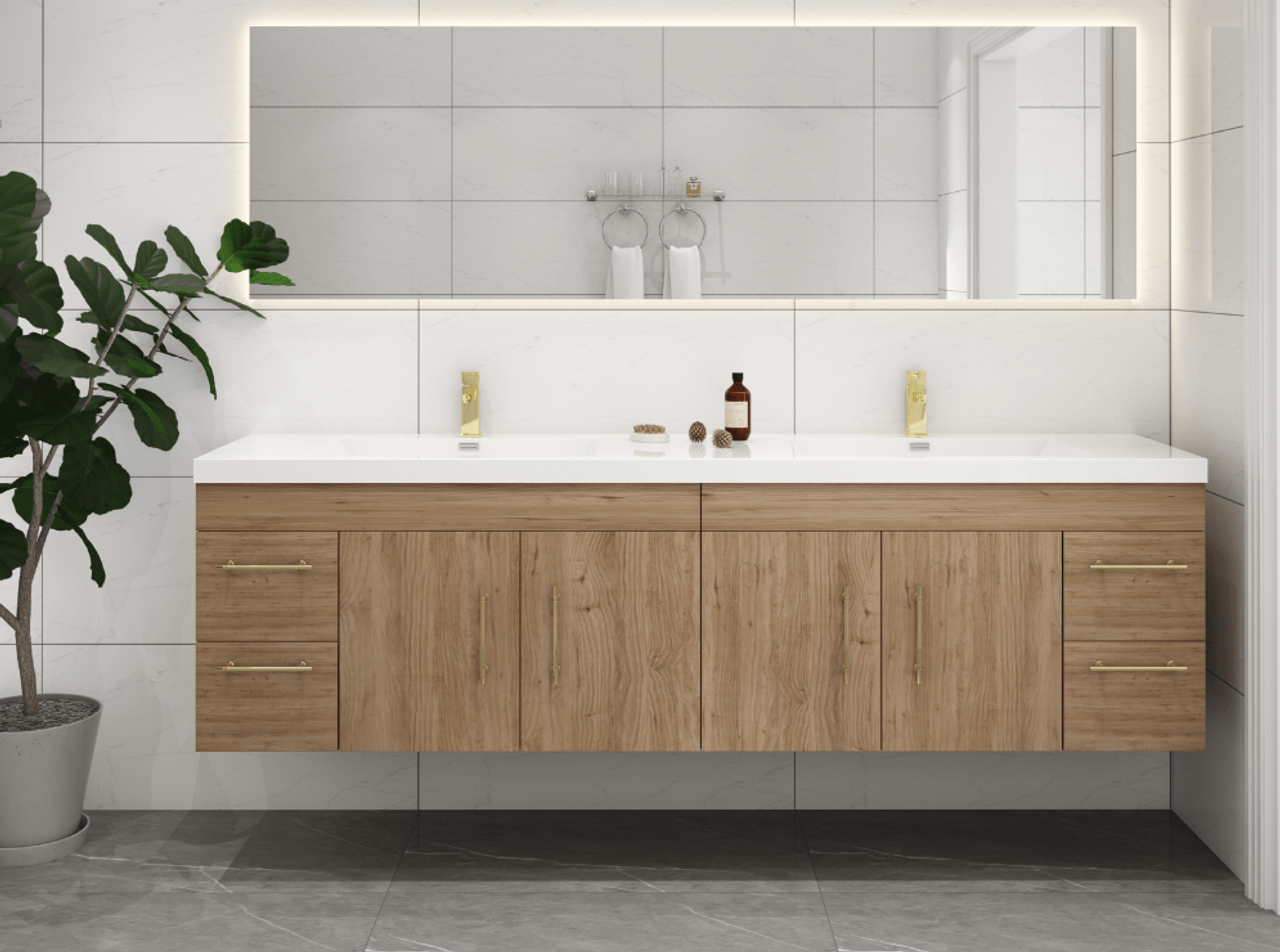 Eliza 72'' Wall Mount Vanity With Double Sink - Luxury Bathroom Vanity