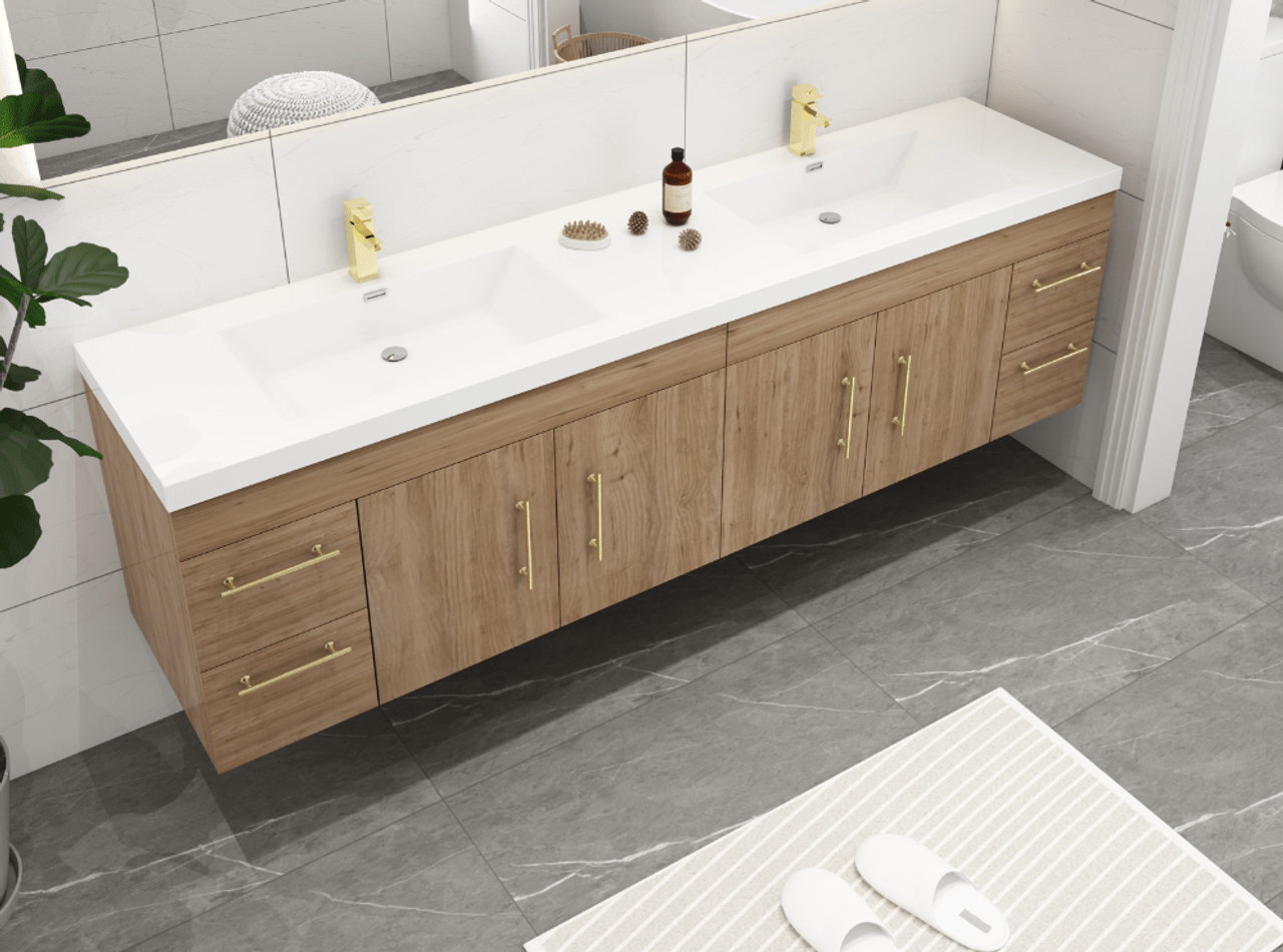 Eliza 72'' Wall Mount Vanity With Double Sink - Luxury Bathroom Vanity