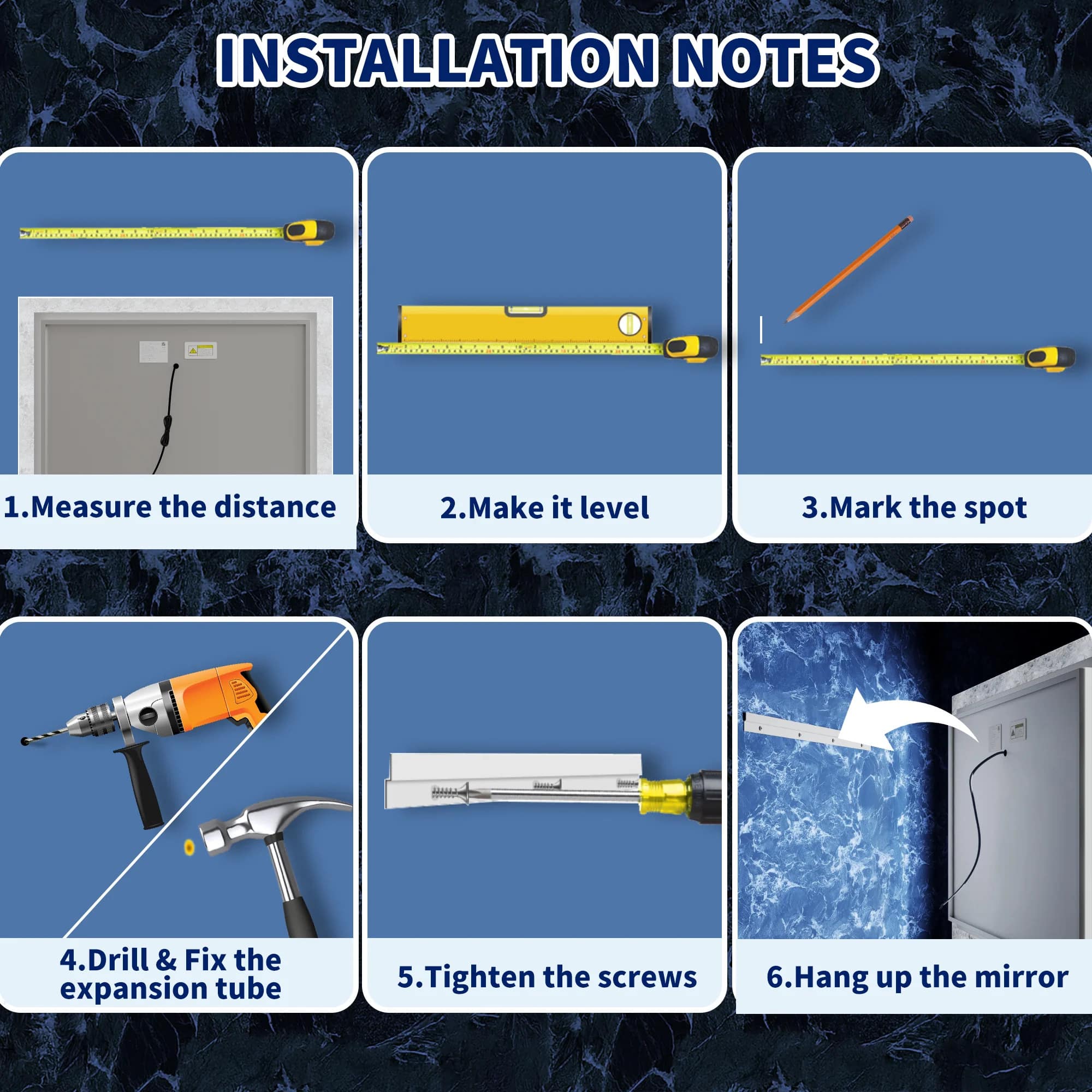 Luna 40" LED Bathroom Mirror – Ice Textures Edge