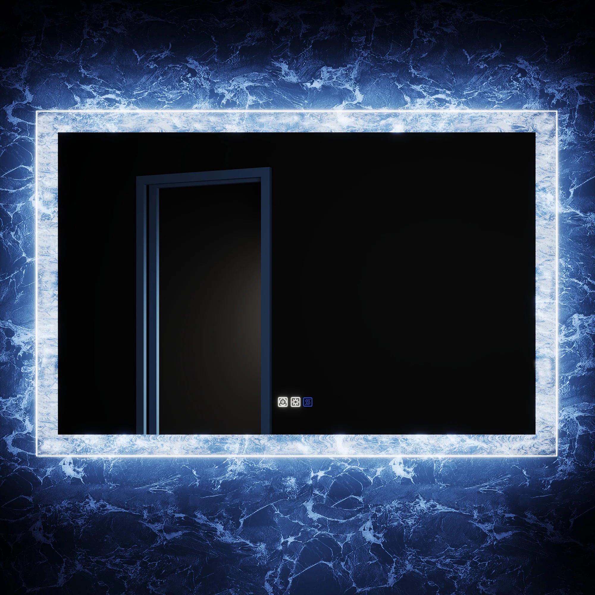 Luna 48" LED Bathroom Mirror – Ice Textures Edge