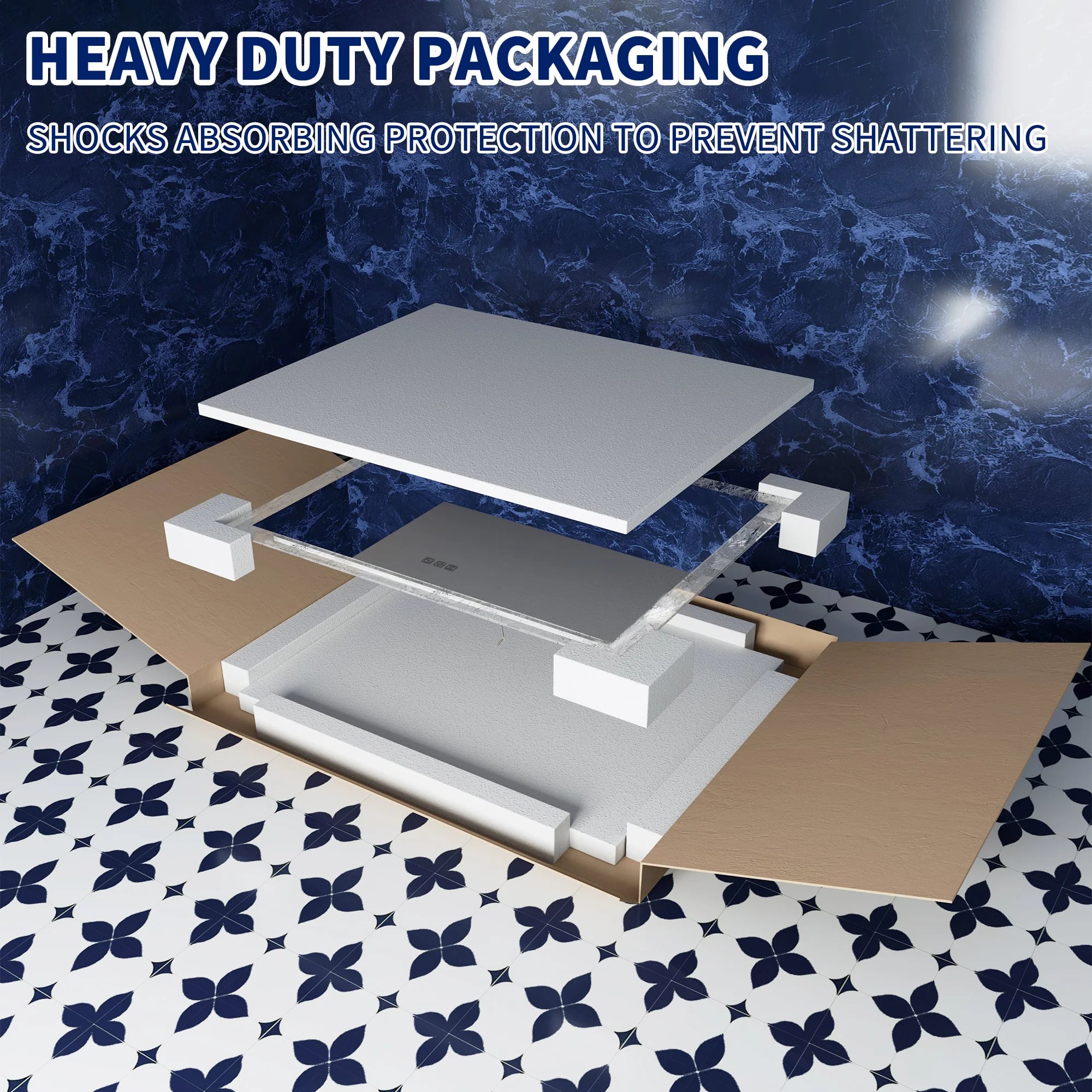 Luna 60" LED Bathroom Mirror – Ice Textures Edge