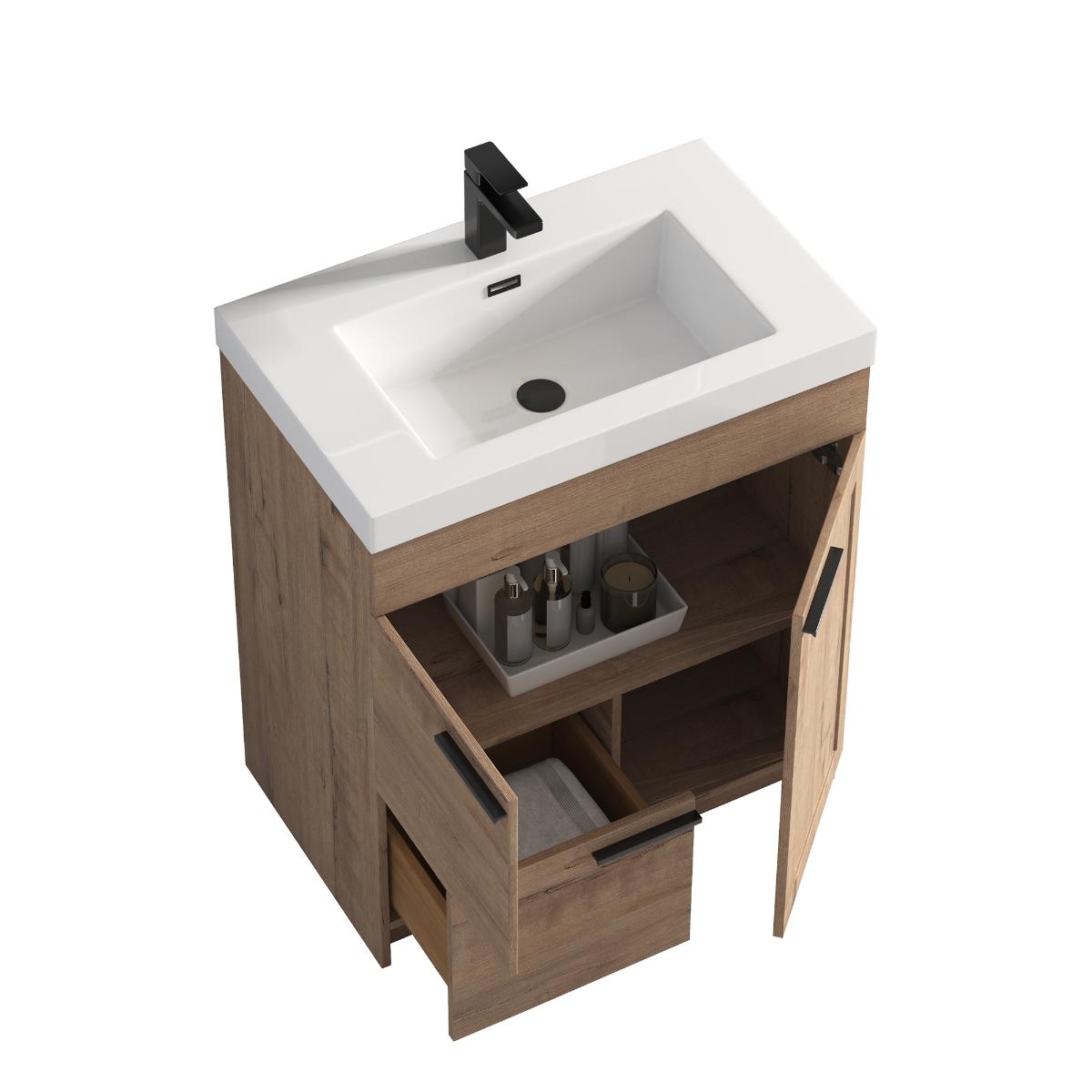 Hanover 30″ Free-Standing Vanity with Acrylic Top - Contemporary Bathroom Vanity